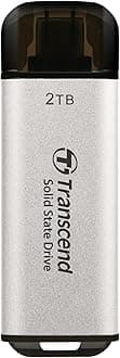 Transcend 2TB External SSD, USB 3.2 Gen2, Up to 1,050MB/s, Portable SSD with Type C, for Steam Deck, ROG Ally, MSI Claw, Windows & Mac, iPhone, iPad, Android, PS5, Xbox, Smart TV, Silver
