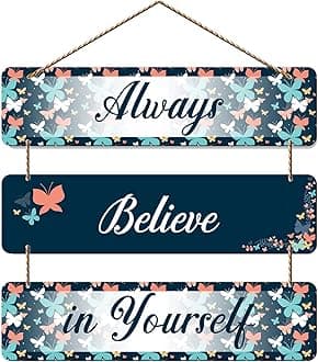 Artvibes Always Believe in Yourself Quote Wooden Wall Hanger for Home Decor