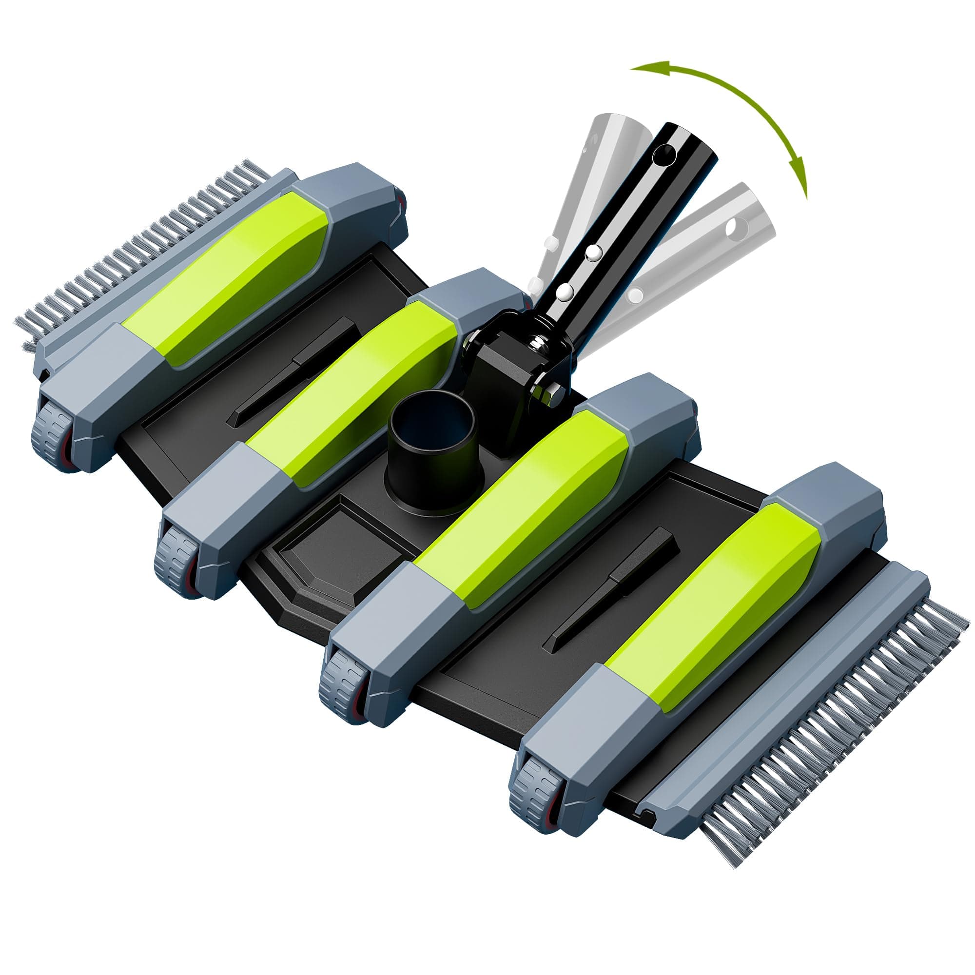 Sepetrel Heavy Duty Pool Vacuum Head with Wheels & Aluminum Handle, Professional Weighted Flexible Vacuum Head