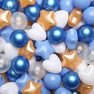 GOGOSO Shape Ball Pits Balls, Star Heart Plastic Play Balls for Toddlers Kids Children, DIY Giant Friendship Bracelet Banner