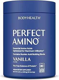 PerfectAmino Powder - BCAA and EAA Powder for Pre and Post Workout - Amino Acid Energy Drink to Support Lean Muscle and Recovery - NSF Certified for Sport - Vanilla - 66 Servings