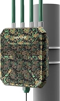 2026 AX1800 Outdoor WiFi 6 Extender, WAVLINK Outdoor WiFi Extender Signal Booster with PoE, Long Range Outdoor WiFi Access Point, IP67 Weatherproof, 4x8dBi Antennas, for Farm, Cameras, Patio, Starlink