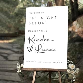 VIRAGIL Personalized Rehearsal Dinner Welcome Sign, The Night Before Modern Wedding Sign Customizable Elegant Decorations For Ceremony