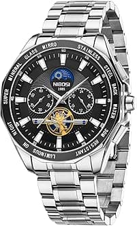 NIBOSI Men's Watches Analog Chronograph Quartz Gold Watches for Men Business Waterproof Military Stainless Steel Wrist Watches Date Calendar