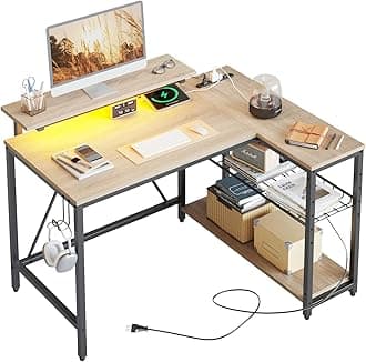 L-shaped desk (with outlet)