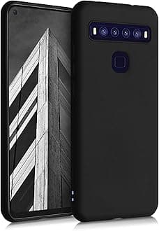 kwmobile Case Compatible with TCL 10L Case - Soft Slim Protective TPU Silicone Cover - Black Matte