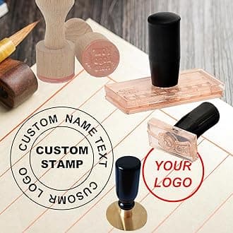 Custom Stamp with Logo Name, Multiple Size Personalized Rubber Stamps with Handle for Business,Stamp Maker,Return Address Stamps (Round 3 in)