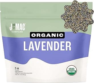 J Mac Botanicals, Organic Lavender Flower (2 oz), Dried Lavender Flowers, Buds