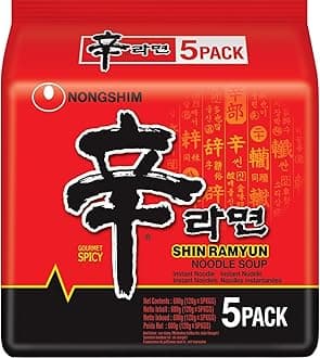 Shin Ramyun Korean Style Spicy Noodle Soup Instant Noodles 21.16 oz / 600gm