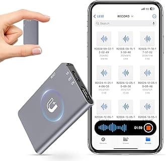 64GB Magnetic Digital Voice Recorder - 40 Hours Continuous Recording Device Voice Activated Recorder with AI-Intelligent Triple Noise Reduction - Audio Recorder Device for Lectures Meetings Interviews