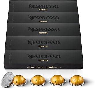 Vertuo Bundle of 50 Voltesso Medium Roast Coffee Capsules – Intensity 4 – for Espresso 40 ml – 5 Packs of 10 - Compatible with Nespresso Vertuo Machines