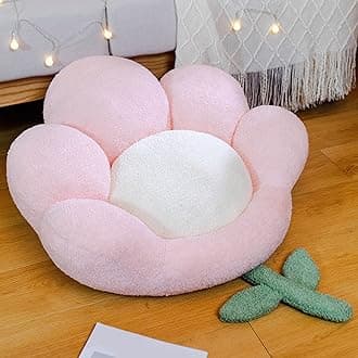 Flower Seat Cushion Cute Floor Pillow Thickened Flower Shape Floor Pillows Seating for Adults Floor Cushions for Relax Yoga Meditation Pink 25.59" x 23.62"