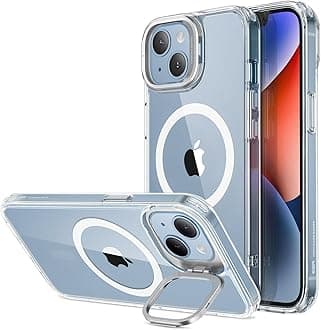 for iPhone 13 Case/iPhone 14 Case, Compatible with MagSafe, Built-in Camera Ring Stand, Military-Grade Protection, Classic Series, Clear