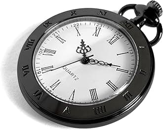 Vintage Pocket Watches for Men with Chains, Analog Pocketwatch for Women Roman No. Gifts for Dad/Grandpa Gifts for Him for Birthday
