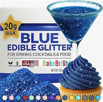 Bulk (20g) Navy Blue Edible Glitter for Drinks Edible Glitter for Cakes, Drink Glitters, Shimmering Navy Blue Glitters Cake Decorations Shimmer for Strawberries, Cocktail Drinks