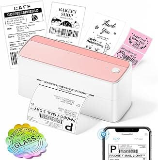 ASprink Bluetooth Thermal Label Printer - 241BT Wireless Shipping Label Printers for Small Business & Packages, Pink Thermal Label Printer Shipping Label Maker, Compatible with iPhone, USPS, Amazon