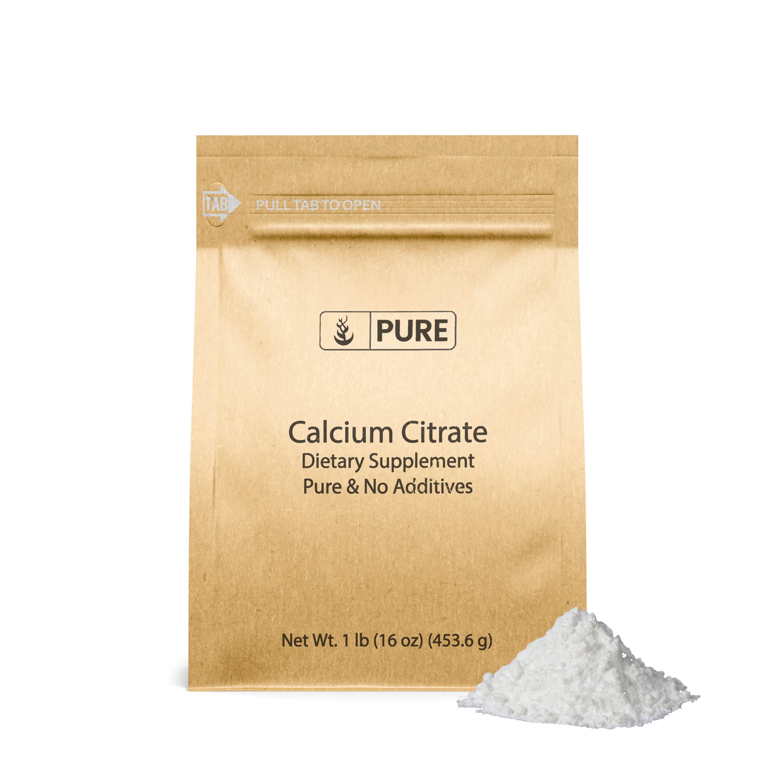 Pure Original Ingredients Calcium Citrate (1lb) Calcium Supplement, No Additives or Fillers