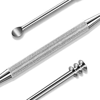 MR.GREEN Ear Wax Removal Ear Cleaner Double End Earwax Remover 360° Cleaning Three Ring Ear Pick Stainless Steel Ear Care Tools (Silvery)