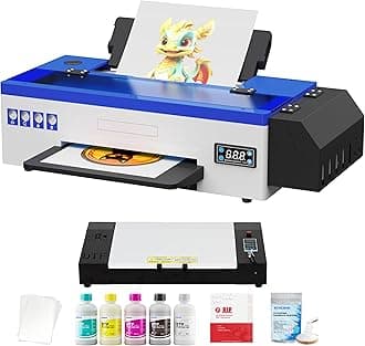 PUNEHOD DTF Printer L1800 A3 with White Ink Circulation System Direct to Film Printer for DIY T-Shirts and Fabric Printing(Printer+Oven)