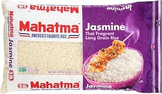 Mahatma Jasmine, 5lb Bag of Rice, Thai, Indian, or Cambodian Fragrant Flavored Rice, Stovetop or Microwave