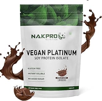 Vegan Soy Protein Isolate 90% | Raw, Pure, Natural & Vegetarian Plant Protein Supplement Powder 500g - (Chocolate, 500g)