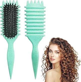 Curly Hair Brush, Curl Defining Brushes, Styling Brush for Curly Hair, Shaping and Defining Curls Brushes for Women (Green)