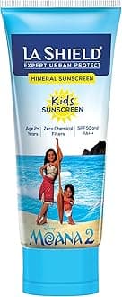 - La Shield Kids Sunscreen Gel SPF 50 PA+++|100% Mineral Sunscreen|For kids above 2 years age|Enriched with Vitamin E & Hyaluronic Acid|Suitable for Sensitive skin|4 hour water resistant|Fragrance free