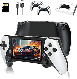 M25 Retro Video Gaming Console Set, Portable Handheld Game Console with Bulit-in 20000+ Retro Games 20+ Emulator, Support 30+ Languages, with 2 Wireless Controllers, 4.3-inch LCD Screen, 480*272 (64G)