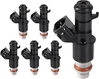 Fuel Injectors Fits for Acura MDX 3.5L 2003-2006, TL 3.2L 2004-2008, for Honda Accord 3.0L 2003-2007, Odyssey Pilot Ridgeline 3.5L 2005-2015 Replace 16450-RCA-A01 8 Holes Set of 6