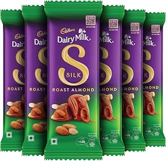 Dairy Milk Silk Roast Almond Chocolate Bar, 58 Grams (Pack of 6)