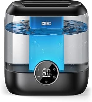 Dreo Humidifiers for Bedroom, 6L Cool Mist Humidifiers for Large Room, 60h Run Time 28dB Quiet, Top Fill Air Humidifiers for the