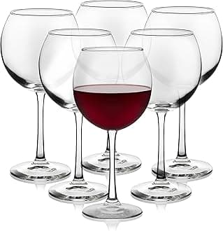 Libbey 89389 6-Piece Set Vina Red Wine Glasses, Set of 6, Clear
