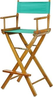 30" Director's Chair Honey Oak Frame-with Teal Canvas, Bar Height