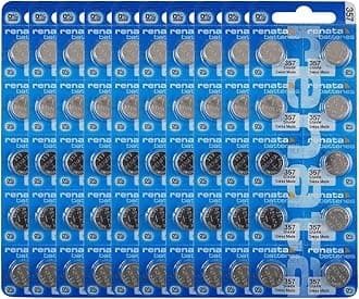 Renata 357 SR44W Batteries - 1.55V Silver Oxide 357 Watch Battery (100 Count)