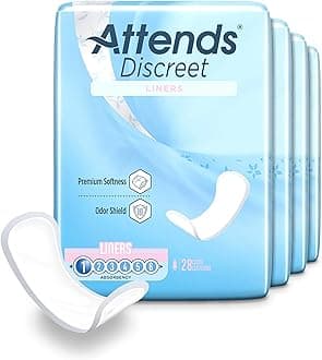 Attends® Confidence® Discreet Liners (Pack of 672) - Adult Disposable Light-Absorbent Bladder Control Pad Liners, 6 in. - 24 Bags, 28 per Bag