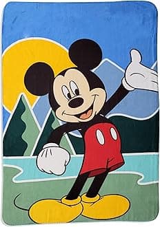 Royal Boys Girls Cozy Fleece Throw Blanket with Extra Soft Fun Design (Mickey 2)