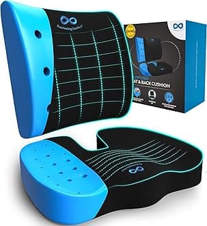 Everlasting Comfort Doctor Recommended Memory Foam Seat Cushion for Office Chairs & Car - Ergonomic Office Desk Accessories - Cushions for Tailbone Pain Relief, Sciatica & Back Support Pillow