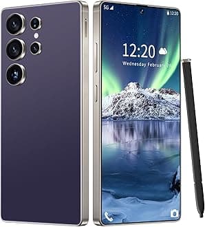 I25 Ultra Unlocked Phone 16+1TB,Built in Pen The Phone,Battery 7000mAh 6.99" HD Screen,Android 14 Smartphone,Face ID/5G/Fingerprint Lock/Dual SIM/GPS (Deep Purple)