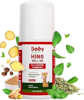 Colic Relief Roll-On for Babies & Kids Ayurvedic Tummy Relief with Organic Ginger & Hing Oil – Helps with Gas, Colic Relief, Constipation and Indigestion– Preservative Free – 40ml - 0+ months