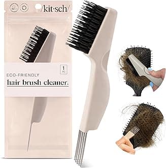 Kitsch Hair Brush Cleaner Tool | Double-Sided 2-in-1 Brush Cleaner for Hair Brushes & Combs | Eco-Friendly Cleaning Tool with Pick & Bristles, Perfect Gifts for Women | Hair Stylist Essentials