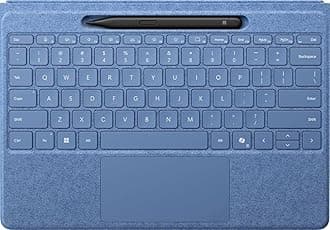 Microsoft Surface Pro Flex Keyboard with Slim Pen Bundle, 2-in-1 Alcantara keyboard for Surface Pro Copilot+ (11th Edition), Pro 9 and 8, Windows 11 Copilot+ PC, Sapphire