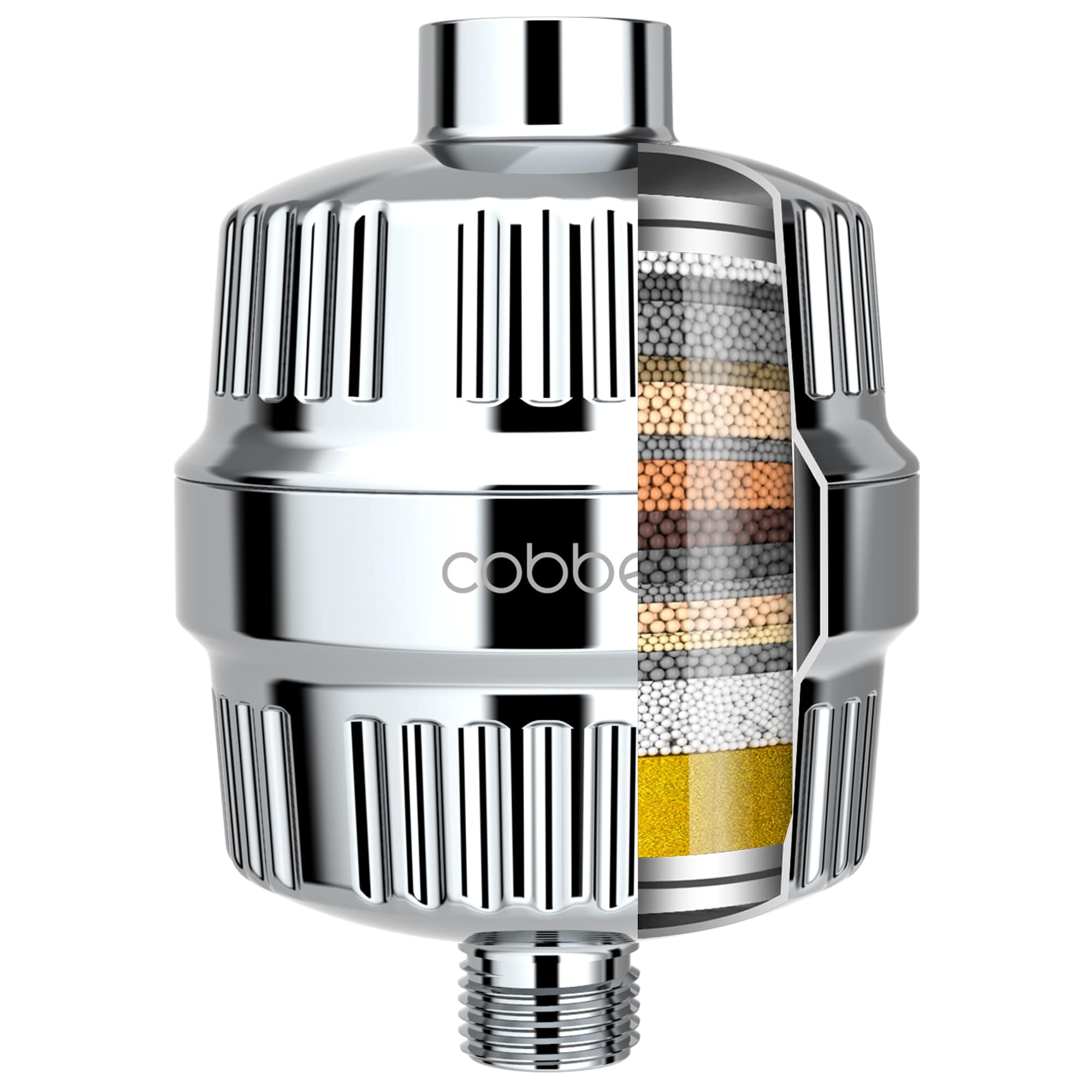 Cobbe Shower Filter for Hard Water Shower Head Filter - with Replaceable Filter Cartridges - Shower Water Filter for Removing Chlorine and Harmful Substance, Chrome