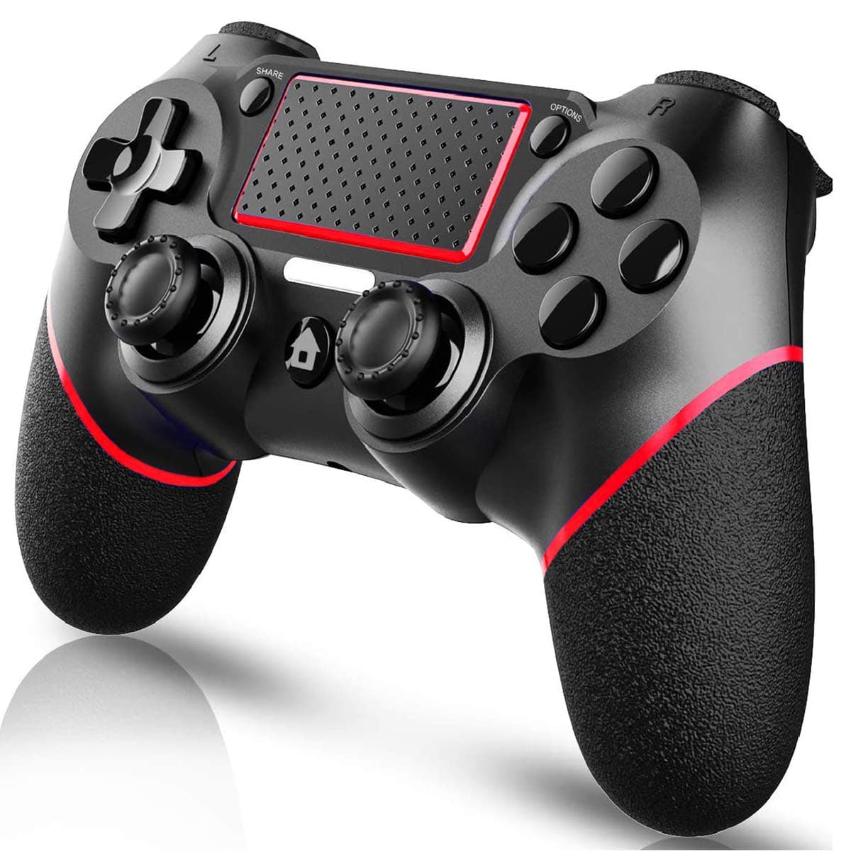 PS4 Controller,PS4 Controller Wireless for PS4/Pro/Slim/PC Wireless Controller,Touch Panel Gamepad,Dual Vibration and Audio Functions,LED Indicator,3.5mm Audio Jack and anti-slip ergonomics(Red)