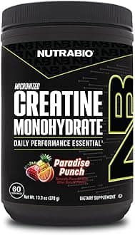 NutraBio Pure Micronized Creatine Monohydrate Powder Supplement,Paradise Punch,(300g)-Supports Bulk Muscle Energy, Recovery, and Strength-HPLC Tested Creatine Powder Supplement for Men and Women