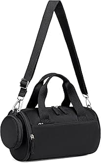 Mini Gym Bag for Women Girls Cute Small Duffle Bag 12'' with Multifunctional Pockets Workout Sport Bags Dance,Fitness,Yoga (Black)