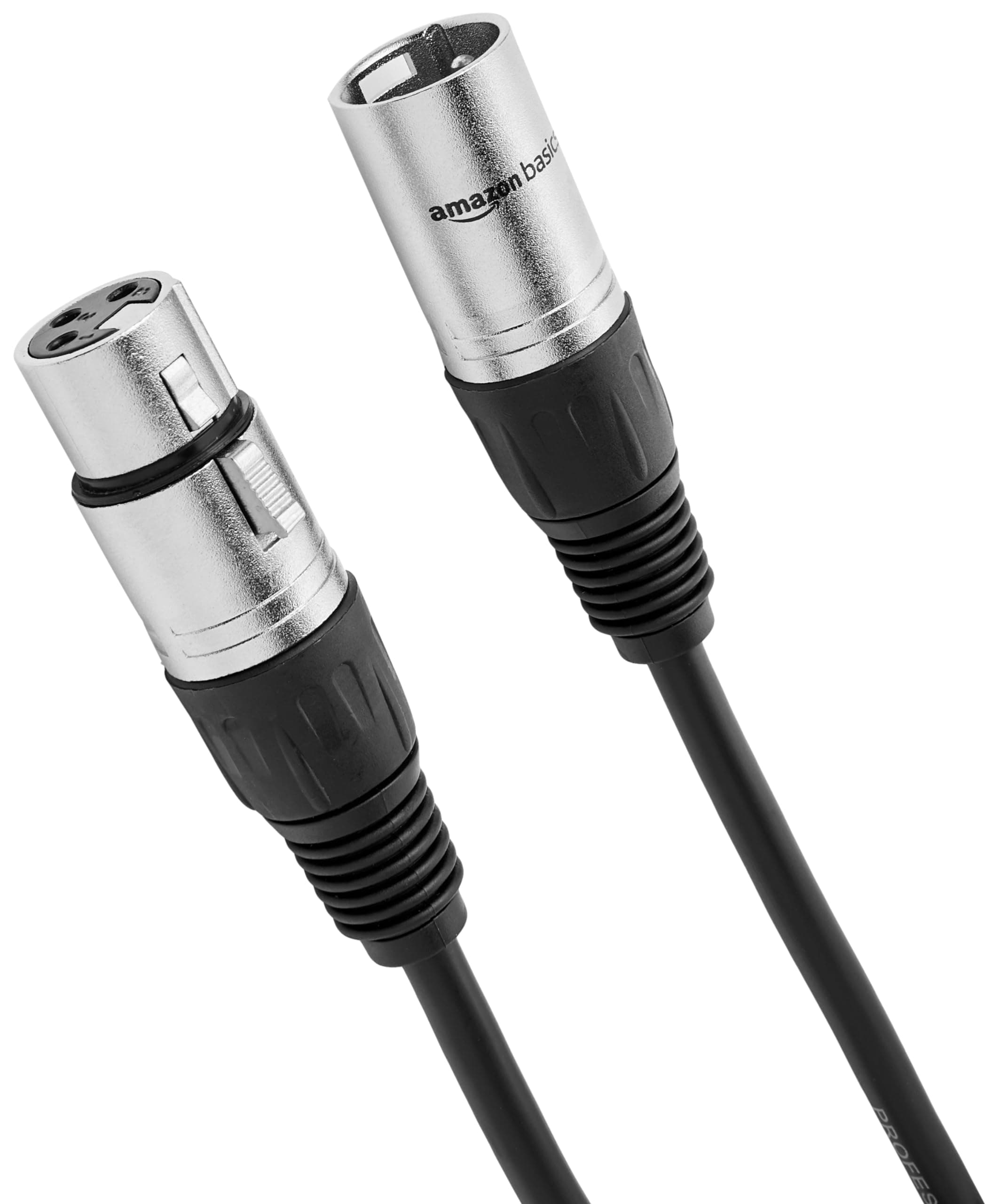 Amazon Basics XLR Microphone Cable for Speaker or PA System, Recording Studio, All Copper Conductors, 6MM PVC Jacket, 50 Foot, Black