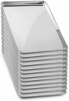 GRIDMANN 18" x 26" Commercial Grade Aluminum Cookie Sheet Baking Tray Pan Full Sheet - 12 Pans