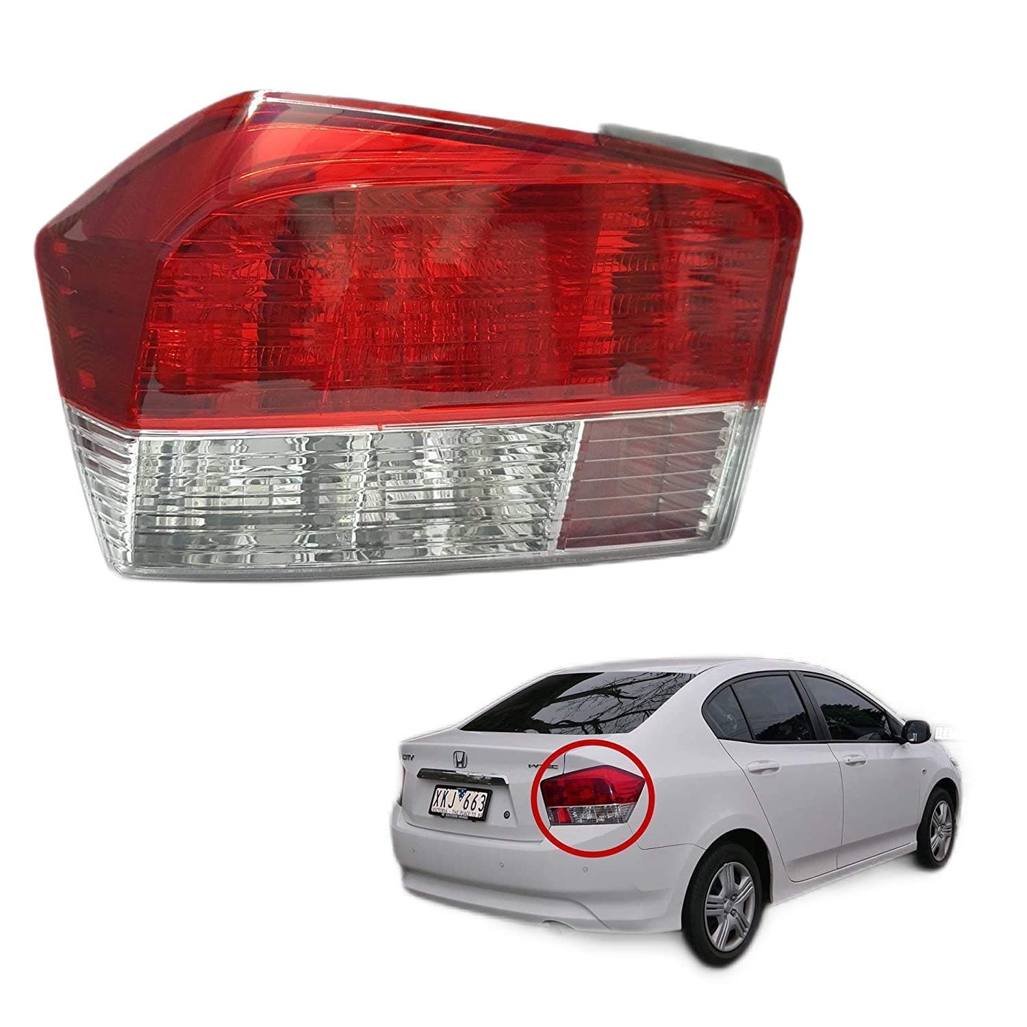 K D Tail light/Back light assembly for City Type- 5 IVTEC Right/Driver Side (2009-2011)