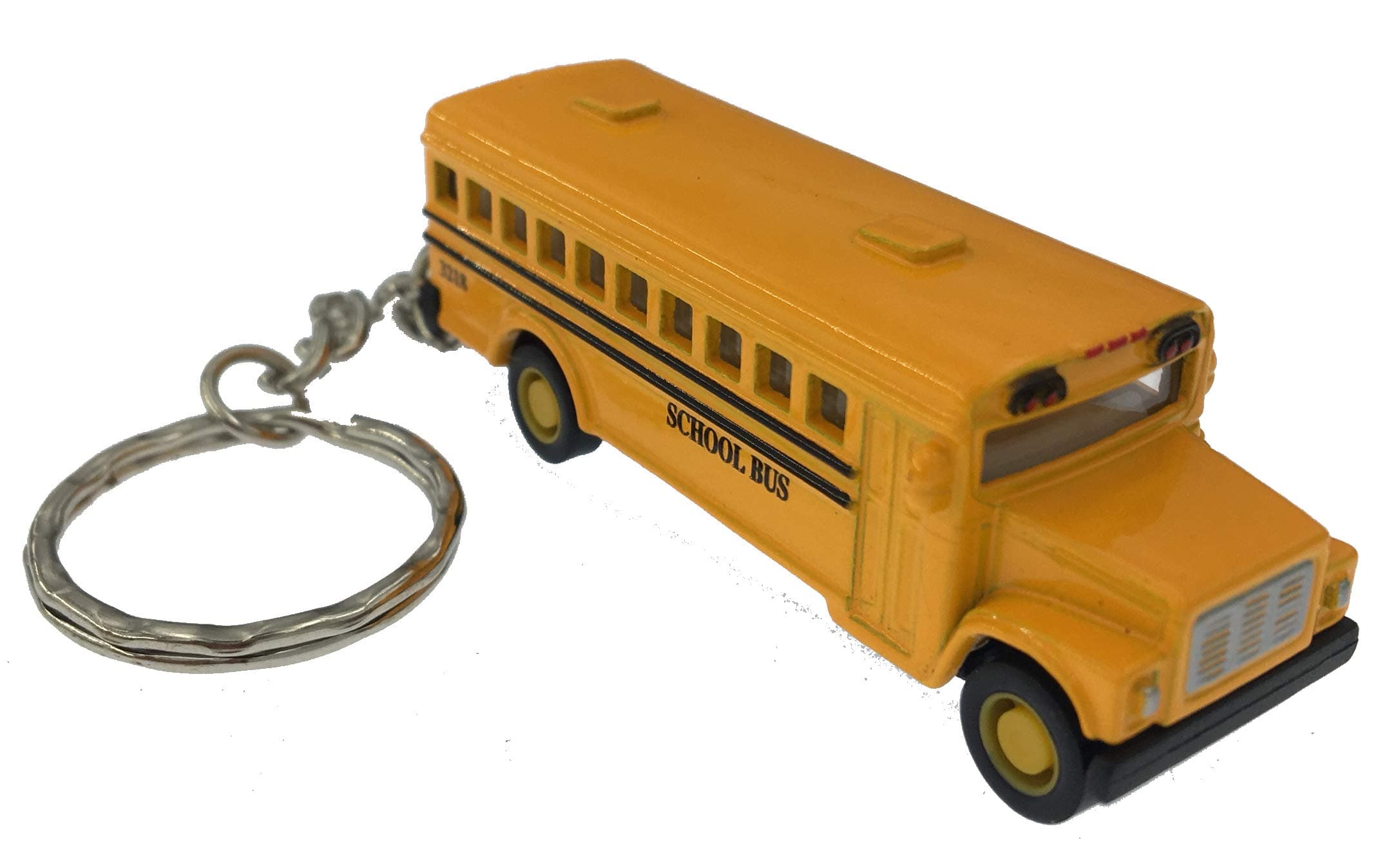 Mini Diecast School Bus Keychain Pullback by