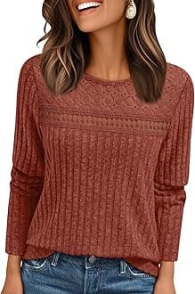 AUTOMET Womens Lace Long Sleeve Shirt Fall Top Fashion Dreesy Casual Tunic Sweaters Mesh Clothes Trendy Work Cute Outfits